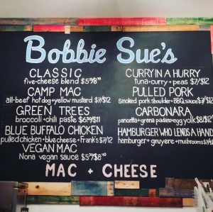 Bobbie Sue's mac and cheese menu